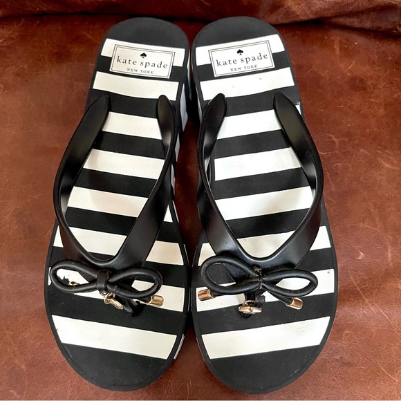 Kate Spade Platform Wedge Thong Style Slip On Sandals - Picture 2 of 10